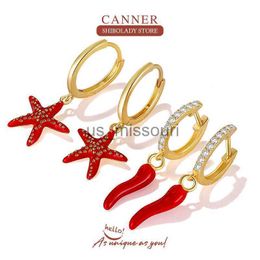 Stud CANNER Enamel Love Star Moon Fruit Earrings Pendientes Mujer Earrings For Women Gold Dangling Earrings Hoop Jewelry Brincos J230529 J230529