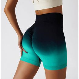 Active Shorts Gradient Seamless Yoga For Women Push Up Booty Workout Fitness Sports Short Gym Clothing Running
