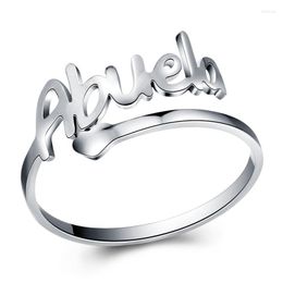 2023Cluster Rings Stainless Steel Abuela Mama Ring Women Men Cuff Love Grandmother Mom Jewellery Gift Open Anillos Mujer Silver Colour