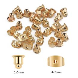 50pcs/lot 18K Gold Plated Earring Studs Backs Stopper Scrolls Ear Post Butterfly Ear Plug Earring Backs Jewellery Making Supplies