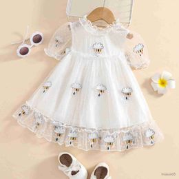 Girl's Dresses Baby Toddler Kid Girls Dress Princess Tulle Clouds Print Sleeve Dresses For Girl Summer Children Costume