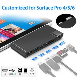 Hubs Rocketek Usb 3.0 Hub 4k Hdmicompatible 1000mbps Gigabit Ethernet Sd/tf for Microsoft Surface Pro 4/5/6 Laptop Docking Stations