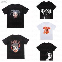 Men's T-Shirts Fashion Mens Designer T Shirt Top Quality Hip hop Style Short Sleeve Young Boys Cool Pattern Print Tees Black Size S-XL L230520