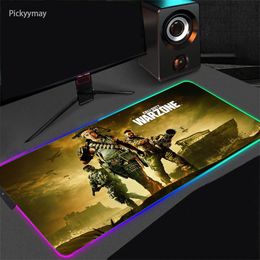Rests LED Light Computer Mousepad Warzone RGB Backlight Keyboard Desk Play Mat Table Mause Gaming Mouse Pad Carpet 80x30 Backlight