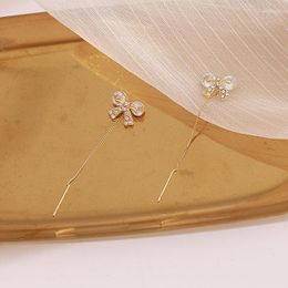 Stud Earrings Lolita Jewellery Super Fairy Zircon Bow With The Same Long Tassel Temperament Simple