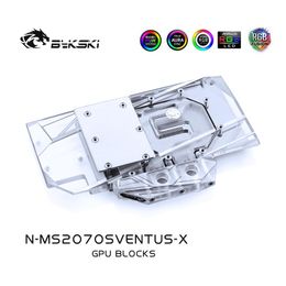 Cooling BYKSKI Water Block for MSI RTX2070 Super 8G OC VENTUS GPU Video Card ARGB/RGB Light Radiator Acrylic Copper NMS2070SVENTUSX