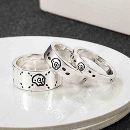 designer jewelry bracelet necklace ring Sterling Ghost Skull Head couple elf simple men's women's ring