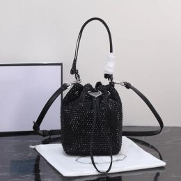 7A Designer Bags Diamond Drawstring Sequins Decor Handbags Plain Rhinestone Shoulder Purse