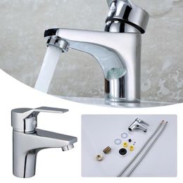 Bathroom Sink Faucets Water Valve Decoration Single Lever Chrome Faucet Hole Cold Basin Tap Swivel Spout Kitchen Mixer