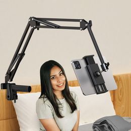 Stands Tablet Stand for Bed Aluminium Arm Cell Phone Clamp Clip Overhead Mount Stand for iPad Mipad Galaxy Tabs Phones with 413 inch