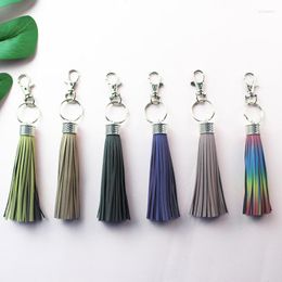 Keychains Reflective Fringe PU Leather Tassel Key Holder Metal Chain Keyring Charm Bag Auto Car Ring Environmentally-Friendly