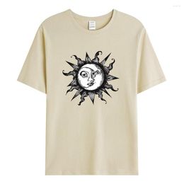 Women's T Shirts Women T-shirts Cotton Clothing Feminist Shirt Casual Sun Moon Printing Straight Tees Short Sleeve Tshirt