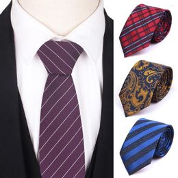 Bow Ties Plaid Mens Neck Tie Slim Striped Necktie For Men Women Fashion Skinny Wedding Party Jacquard Paisley Cravate