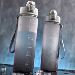 1L with time stamp and straw cup leak proof sports water bottle outdoor gym camping Take a tea break P230530 good