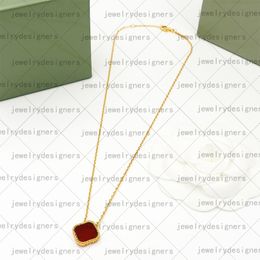 designer gold necklace women Clover charms Elegant locket Necklace flower shape Highly Quality tennis chains 18K Plated gold fashion Jewelry party gift