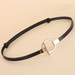 1CM Genuine Leather Bele High Quality Waist Denim Women's Decorative Thin Dress Belt G230529