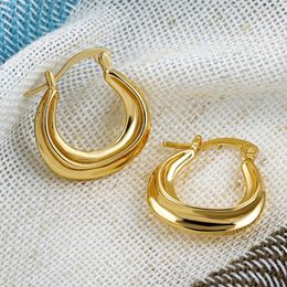 Hoop Earrings 2023 Creative Metal Geometric Circle Chunky For Women Polished Gold Color Ball Shape Statement Earring Bijoux