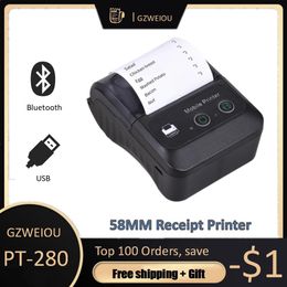 Printers Wireless Mini Bluetooth Thermal Printers Portable Thermal Receipt Printer 58mm Mobile Phone Android POS PC Pocket Bill Impresora