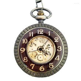 Pocket Watches Vintage Roman Number Hand-Winding Watch Creative Carving Flower Mechanical Chains Pendant Man Women Gifts 2023