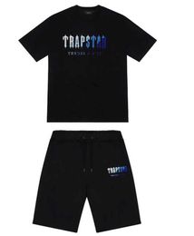 Motion current Trapstar t Shirt Short Sleeve Print Outfit Chenille Tracksuit Black Cotton London Streetwear Motion design 666ess