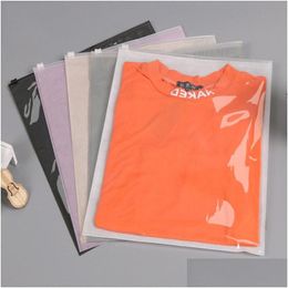 Packing Bags Nonwoven Plastic Clothing Bag Tshirt Pouch Reclosable Clear Clothes Packaging Travel Storage Costume Drop Delivery Offi Dhnml
