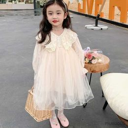 Girl's Dresses Kids Clothes Spring Sleeve Pearls Girls Party Dresses For Children's Costumes Ball Gown