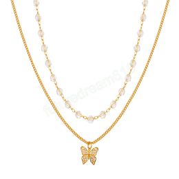 Gold Silver Colour Butterfly Chain Necklace Gothic Jewellery Pendant Women's Girl Gift New Fashion Necklace