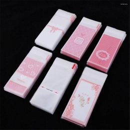 Gift Wrap 100pcs/lot High Quality Cute Bow OPP Bags Wedding Favors Plastic Pocket Lipstick Bag Packages Self-Adhesive