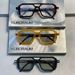 Designer Kuboraum cool Super high quality luxury with original boxGerman fashion brand kuboraum new P8 large square frame glasses optical