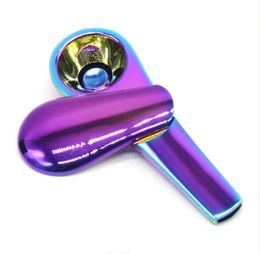 Smoking Pipes Fashionable and Colorful Stainless Steel Spoon Pipe in Europe and America