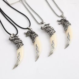 Pendant Necklaces Hip-Hop Dragon Wing Wolf Teeth Necklace Male Rock Retro Multi Style Decoration Banquet Jewelry Gift Festival