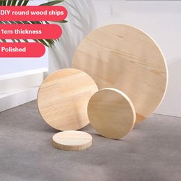 Crafts 10pcs 1cm Thick Round Solid Wood Sheet Sand Table Building Model Material Diy Handicraft Round Wood for Painting Home Decoration