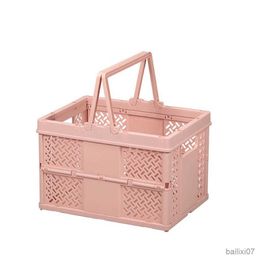 Basket Plastic Foldable Storage Crate Folding Box Basket Stackable Cute Makeup Jewellery Toys Boxes for Storage Box Organizer Portable