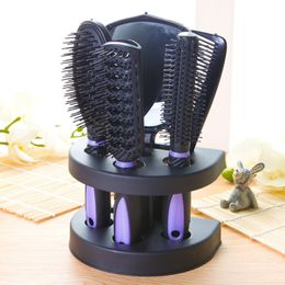 Hair Brushes In Stock 5 Pcs Salon Styling Set Women Travel Makeup Adults Hair Brush With Portable Anti-Static Combs Mirror Tool 230529