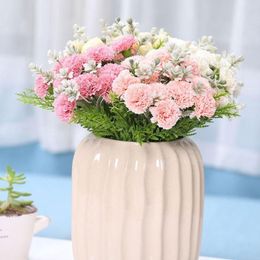 Decorative Flowers 1 Bouquet Realistic Carnation Multi Color Artificial Flower Mother's Day Teachers'Day Gift For Home Desktop