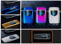 Accendino USB colorato Touch Induction Ricarica Illuminazione a LED Elettricità Display Design innovativo per sigaretta Bong Pipe8567032