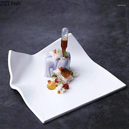 Plates Creative White Ceramic Tableware Dishes Decorative Plate Restaurant Dessert Nordic Style Home Kitchen Pasta Steak