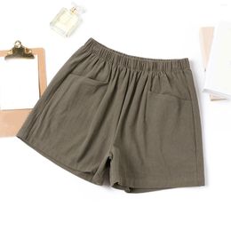 Women's Shorts Cotton And Linen Women'S Casual Large Size Printed Plaid Pants Versatile Wide Legs Swim Board For Women