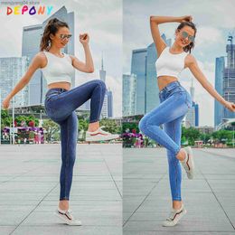 Women's Jeans Depony High Waist Pencil Jeans Stretch Lycra Pencil Pants Women Black Denim Skinny Jeans Elastic Slim Pants Plus Size T230530