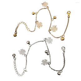 Anklets Anklet Stylish Shamrock Foot Chain With Bell Fashion Accessory Hanging Pendents Ankle Bracelets For Girls Women