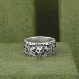 designer jewelry bracelet necklace ring old head relief rattan pattern personalized couple ring for men women