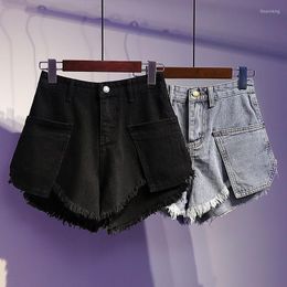 Women's Jeans Shorts Women Summer 2023 High Waisted Mini Short For Ladies Tight Denim Casual Drawstring Elastic G350