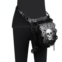 Bag Gothic Steampunk Skull Bags Punk Women Messenger Leather Rivet Waist Leg Fashion Retro Rock Motorcycle For Men