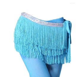 Stage Wear Belly Dance Costumes Sexy Silver Tassel Belt For Women Costume Hip Scarf