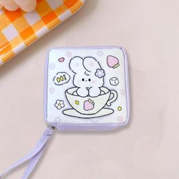 Storage Bags Easy To Carry Sanitary Napkin Organiser Bag Cartoon Pattern Travel Use Mini Cute Home Supplies