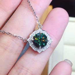 Charm 2ct AAAAA Moissanite Pendant Real Silver Colour Promise Wedding Pendants Necklace For Women Bridal Choker Jewellery