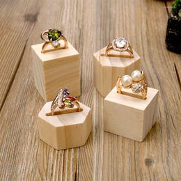 Jewellery Pouches 2Pcs Wooden Finger Ring Display Stand Holder Shop Showcase For Bead Rings Organiser 264E