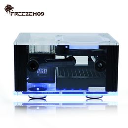 Cooling FREEZEMOD Notebook Water Cooler Kit Aluminium External Liquid Cooling Integrated Laptop Kit MOD RGB LCD Mini Watercooling Set