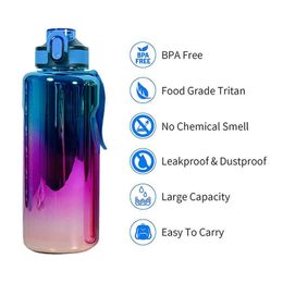 water bottle Sense of Technology Electroplated Plastic Cup Sports Outdoor Camping Travel Summer Cold Drink Bottles P230530