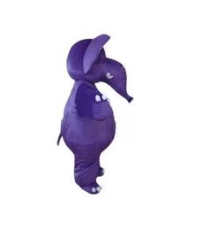 2023 factory hot new Purple Elephant Mascot Costumes Cartoon Character Adult